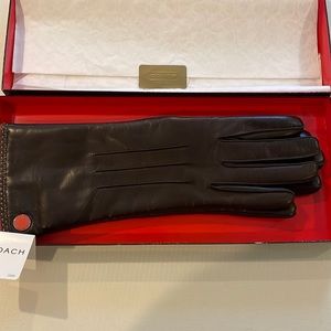 Coach leather gloves